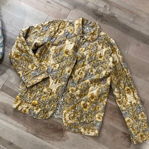 Baroque and cheetah print reversible quilted light jacket, L/XL,